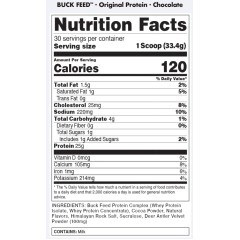 BUCKED UP, Buck Feed Original, PREMIUM протеин, вкус Шоколада, 1002 г (30 порций) 